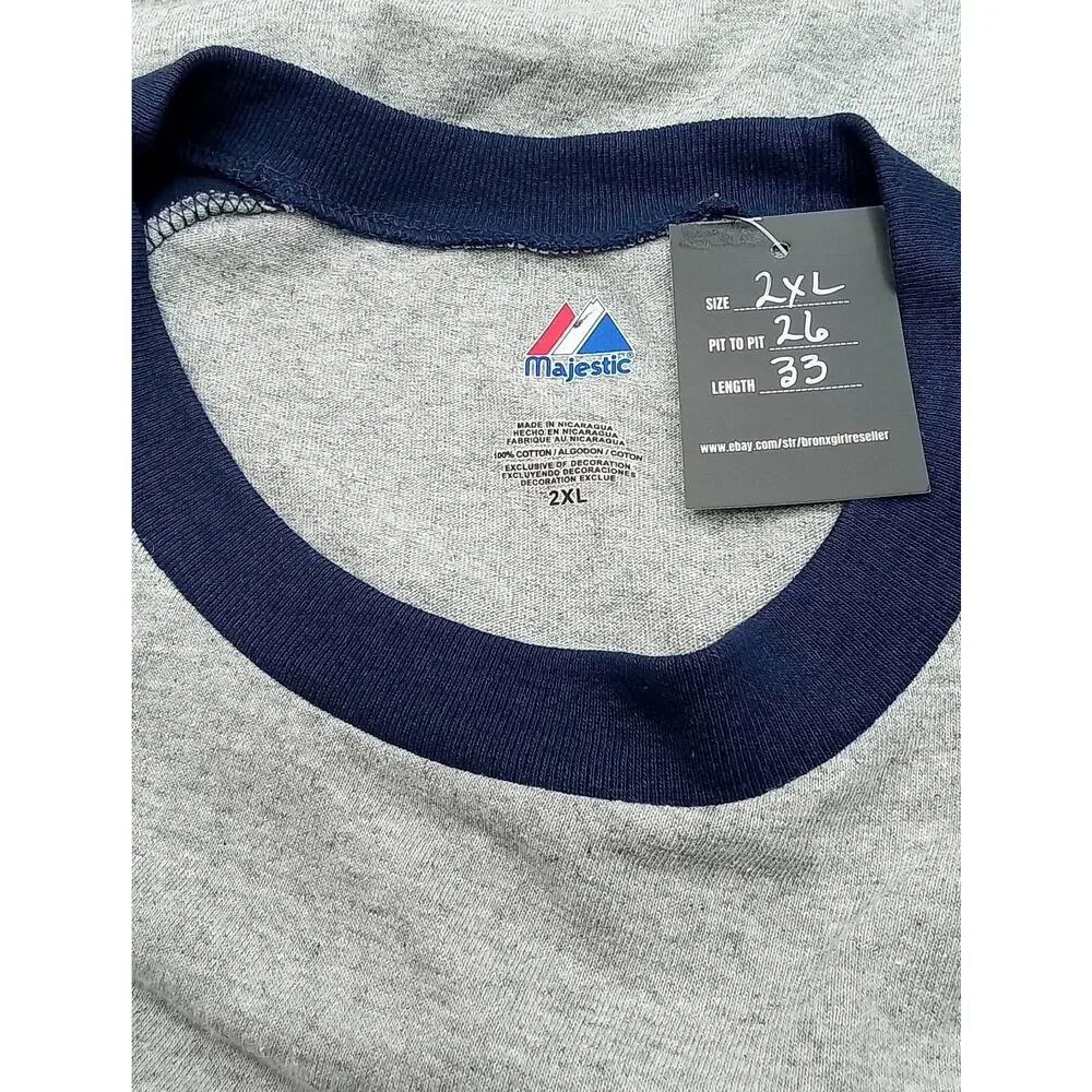 New York Yankees Majestic 3/4 Sleeve Shirt Men's 2XL